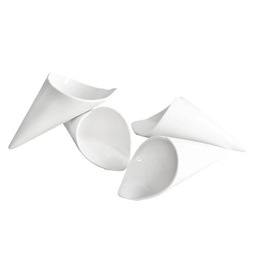 Creativity Home French Fries Cones, Serving Plates, Centerpiece Bowls, Unique French Fry Cones for Food Pairing on Display Plate, Best Choice for Premium Bars, Restaurants and Chefs 8.3 Inch