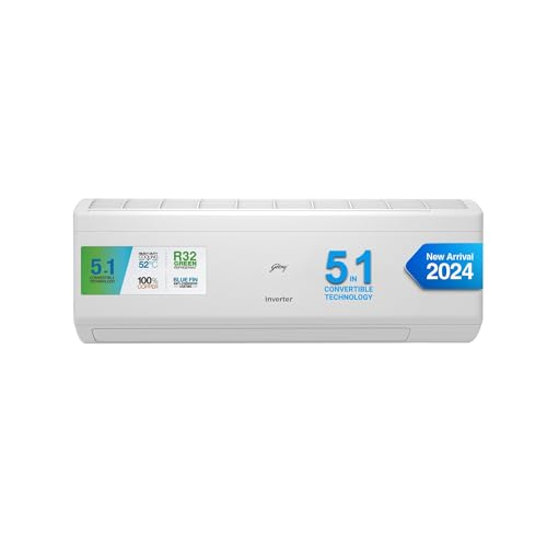 Image of Godrej 1.7 Ton 3 Star, 5 Years Comprehensive Warranty, 5-In-1 Convertible Cooling Inverter Split AC (Copper, Heavy duty cooling at 52 C, AC 1.7T EI 20IINV3R32-WYS, White)
