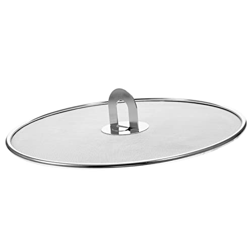 FUNOMOCYA Stainless Steel Oil Splattering Cover Fine Mesh Grease Splatter Guard for Frying Pan Kitchen Cooking Shield and Easy to Clean Splatter Screen