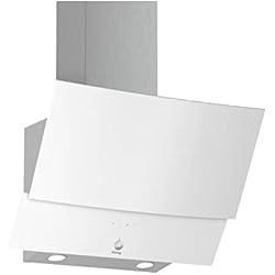 Balay 3BC565GB - Campana decorativa inclinada, Serie Cristal, control táctil, Anchura 60 cm, 593m3/h color blanco