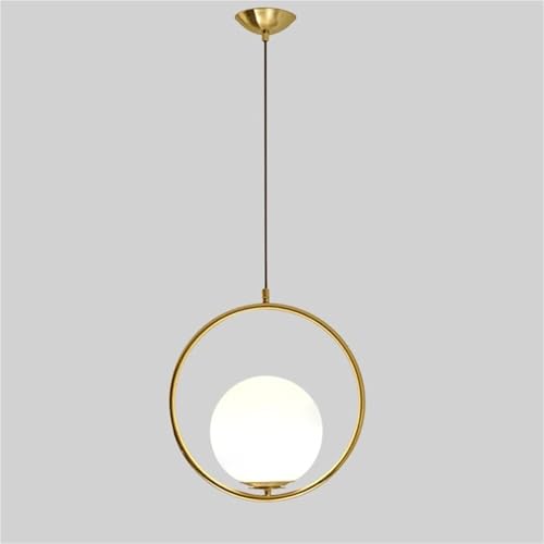 Lustre moderne salon suspension boule verre métal doré chambre cuisine