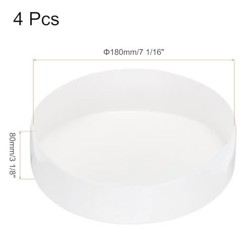 Image of uxcell 4pcs Rubber End Caps 180mm(7 1 /16 Inch) ID x 80mm(3 1 /8 Inch) H Vinyl Round End Cap Cover Screw Thread Protectors White