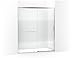 KOHLER Elate Tall Sliding Shower Door, 75-1/2-in H X 62-1/4 - 65-5/8-in W with Heavy 5/16-in Thick Crystal Clear Glass with Privacy Band
