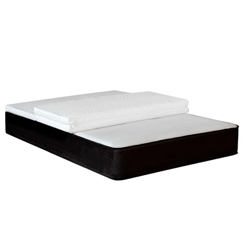 Topdormitorios - Topper Viscoelástico Plegable - Sobrecolchón de Espuma Transpirable - Tratamiento Aloe Vera - Funda Lavable - 75 x 180 cm.