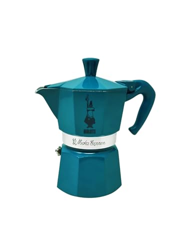Bialetti Cafetera Moka de 3 tazas, colección Winter Wonderland, color turquesa