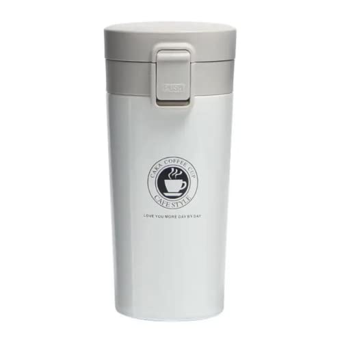 Image of BK 10 IMPORT & EXPORT Vacuum Insulation Cup with Lid, Stainless Steel, Hot & Cold Coffee, Tea for Travelling, Office (White, 360 ml)