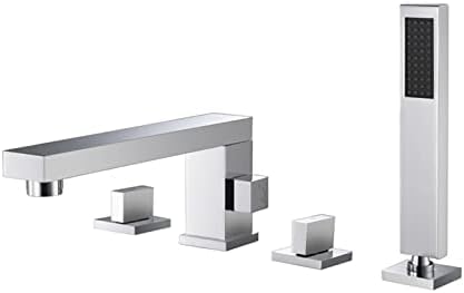 Robinetterie de douche avec douchette extractible et mitigeur de baignoire chrome fluide