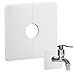 Wall Split Flange, 0.87 Inch Square Escutcheon Plate, Removable Decorative ABS Wall Hole Cover, Strong Adhesive Plumbing Cover Plates for Fixed Shower Head Faucet, Hole