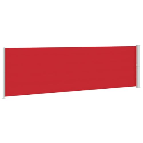 Store latéral élégant rouge en polyester et acier 180x600 cm