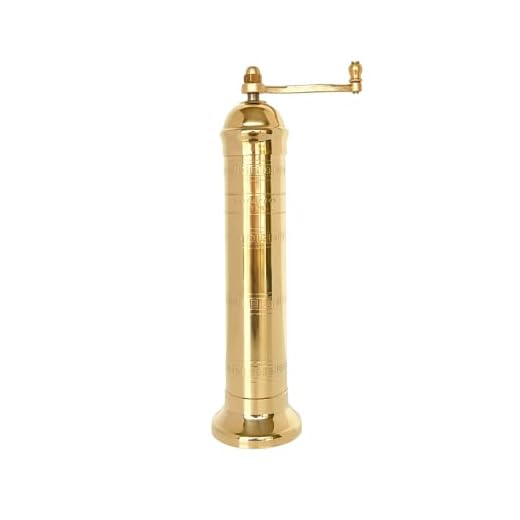 Alexander Home The Original Greek Salt Mill 9 Inch Tall | European Salt Mill Grinder with Crank Handle | Manual Salt Grinder | Salt Refillable - Brass