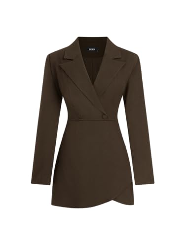 CIDER Collar Solid Button Mini Dress