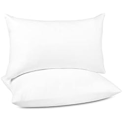 puredown® Lumbar Pillow Inserts 12 x 20 (Pack of 2, White), Filled with Feather and Down, Decorative Pillows for Couch, Home Decor