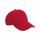 Beechfield Authentic 5-Panel Cap (B25) - Sportinggoods Cotton Baseball Caps - Classic Red