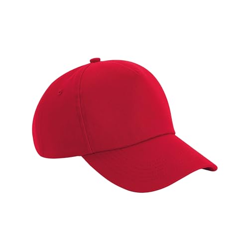 Beechfield Authentic 5-Panel Cap (B25) - Sportinggoods Cotton Baseball Caps - Classic Red