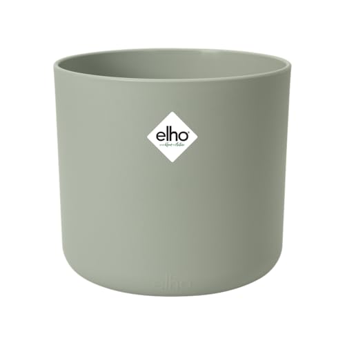 elho B.for Soft Rund 18 - Blumentopf für Innen - 100% recyceltem Plastik - Ø 18.3 x H 16.7 cm - Grün/Steingrün
