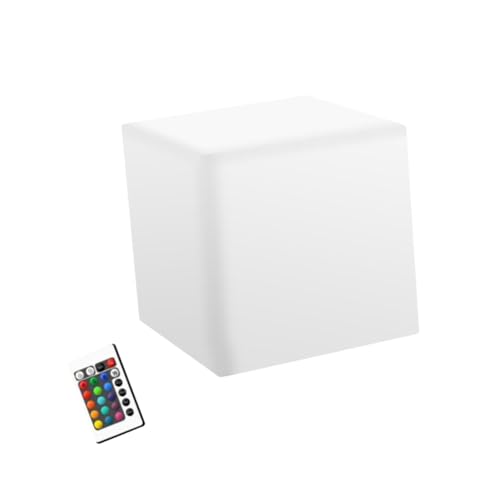 Veilleuse carrée LED cube 10cm Mikikit 16 couleurs avec télécommande et USB