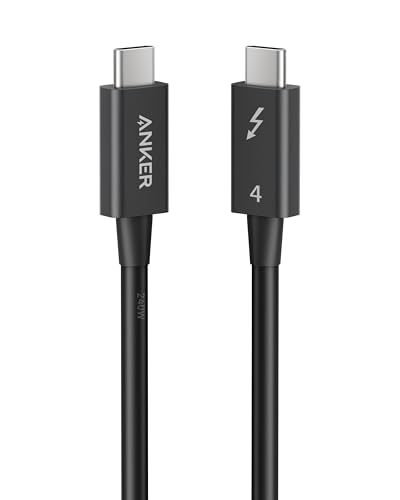 Anker Thunderbolt 4 Kabel, 8K/4K Display, 40 Gbit/s Datentransfer, 240W USB-C Ladekabel, kompatibel mit iPhone 17/16/15, USB-C MacBooks, iPad Pro, Hubs, Docks, Thunderbolt 4-zertifiziert