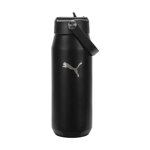 Image of PUMA Unisex Adult 24oz Insulated Stainless Steel Water Bottle With Straw & Carry Handle