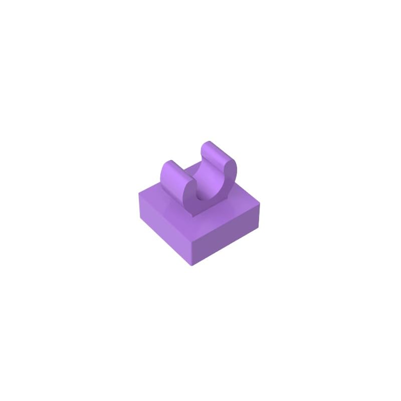 Gobricks 15712 Hinge Plate Tile Special 1x1 with Clip with Rounded Edges 50 Pieces GDS-818 Compatible with Lego Building Blocks Color:Medium Lavender — image 1