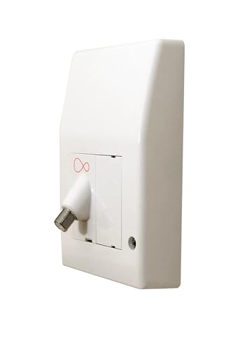 Genuine Virgin Media Isolated White Internal use Wall Box Outlet Socket with 45° Angled Isolator for TiVo Set Top Digital TV or Superhub Fibre Broadband Modem Indoor Supply Feed