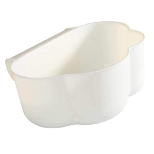 POPETPOP Poubelle Cuisine Suspendue Forme Nuage, Corbeille à Déchets Plastique Inodore Blanc, Ouverture Large, la Cuisine et Armoire, Organisateur Mural Pratique