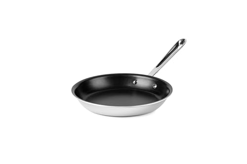 All-Clad D3 9 Inch Stainless Steel Pro Non Stick Frying pan, 3-Ply Stainless Steel Pan, Induction, Oven Broiler Safe 500F, Pancake Egg Pan, Skillet, Professional Cookware, Silver