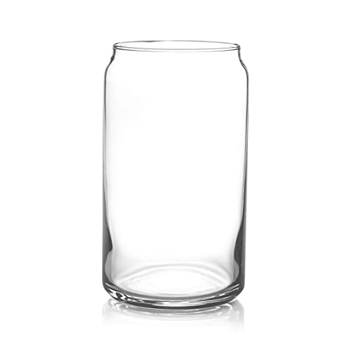 Bewave Drinking Glass Set Of 6, 16Oz Can Shaped Glasses Cups, Iced Coffee Glasses, Beer Tumbler, For Whiskey, Soda, Tea, Juice, Gift, With Lid, Straw And Sleeve #TOP5