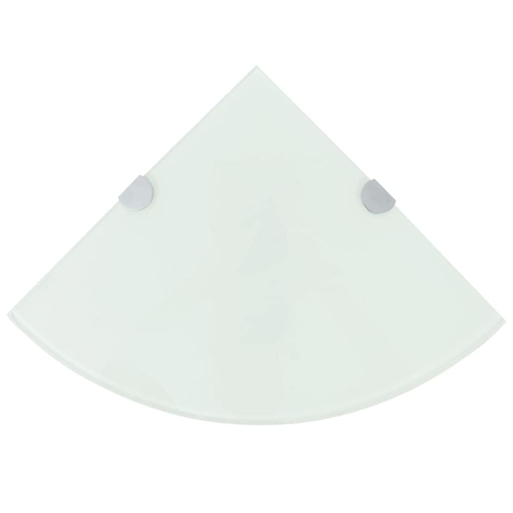 Étagère murale en verre pour douche et cuisine : l'élégance du blanc 25cm