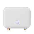 Tankless Water Heater Electric 110v,4000W Constant Temperature Instant Hot Water Heater With Automatic Control System Touch Digital Display Water Heater Wall or Floor Mounted (White)