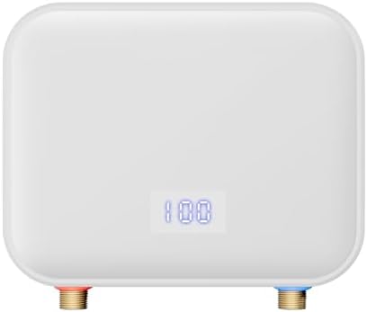 Tankless Water Heater Electric 110v,4000W Constant Temperature Instant Hot Water Heater With Automatic Control System Touch Digital Display Water Heater Wall or Floor Mounted (White)