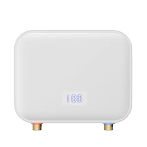 Tankless Water Heater Electric 110v,4000W Constant Temperature Instant Hot Water Heater With Automatic Control System Touch Digital Display Water Heater Wall or Floor Mounted (White)