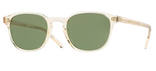 Oliver Peoples Sunglasses Fairmont Sun 109452 Buff with Green Lenses, Medium