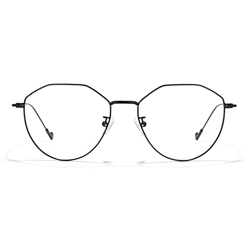 Image of Cyxus Blue Light Blocking Glasses Round Metal Frame Computer Glasses | Blue light blocking glasses featuring round metal frame, comfortable fit and versatile use for work, study and entertainment