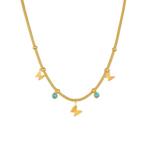 Collier papillon pierre verte étanche le cadeau symbolique parfait pour elle