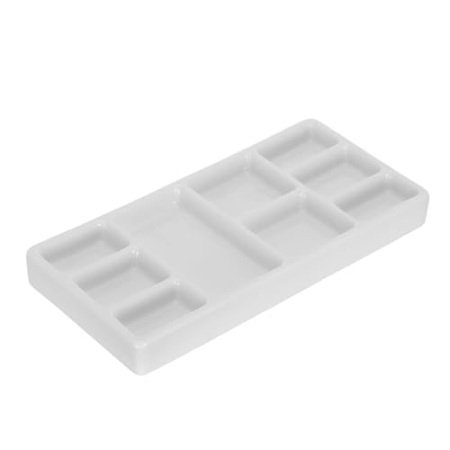 Paleta rectangular OSOLADY de cerámica blanca para mezcla de óleo y acuarelas con agarre cómodo