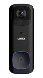 Lorex 2K Wireless Smart Video Doorbell Camera w/No Subscription Fee - Night Vision, Battery (Black)