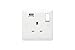 Price comparison product image MK (ELECTRIC) MK Base MB24354WHI 13A 1G DP Switched Socket with USB Port, White
