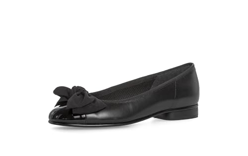 Gabor Women's Basic Ballet Shoes, Black (Black Leather/Patent HT), 4 UK