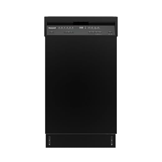 Honeywell 18 Inch Dishwasher with 8 Place settings, 6 Washing Programs, Stainless Steel Tub, UL/Energy Star- Black