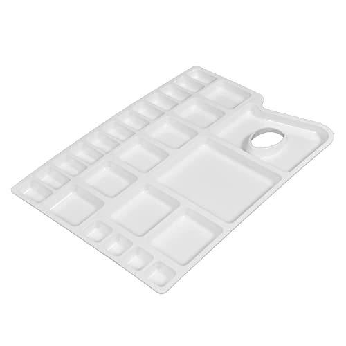 Image of KRYTONE�Paint Pallet Tray, Painting Pallete, 25 Wells Color Mixing Pallete /Paint Trays for Kids, Plastic Palette, Paint Pallets for Kids, Paint Tray, Paint Palette, Painting Supplies White (K035)