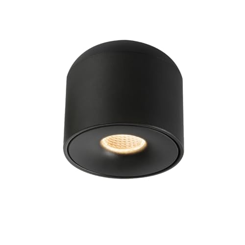 Plafonnier cylindre noir 9W dimmable pour éclairage salon