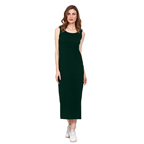 Image of ROARERS Women Maxi Length Sleeveless Cotton Black Dress