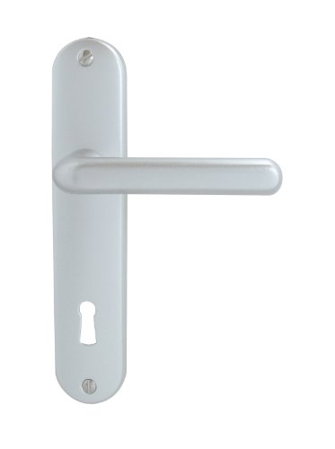 DT 2000 708830 Tignes Poignée de porte sur plaque Alu serrure 165 mm Argent Cover