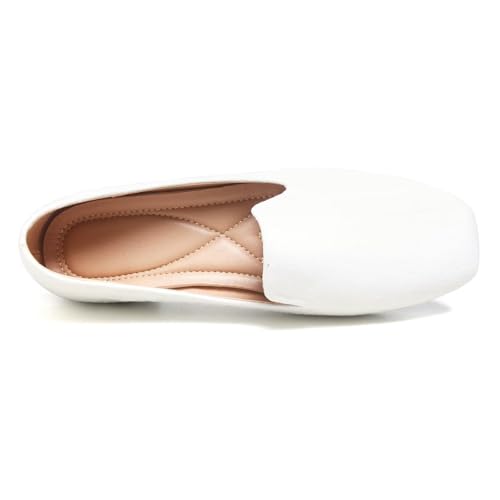 Image of ChaiRong Zhou Women Square Toe Ballets Flats Comfort Slip On Walking Shoes for Driving