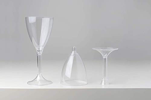 Palucart Lot de 20 gobelets en Plastique pour vin Sommelier PS 180 CC + tiges Transparent