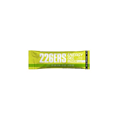 226ERS Bio Energy Gel | Geles Energéticos de 40gr con Sales Minerales y 80mg de Cafeína, Geles Ciclismo y Runnning, Limón - 30 unidades