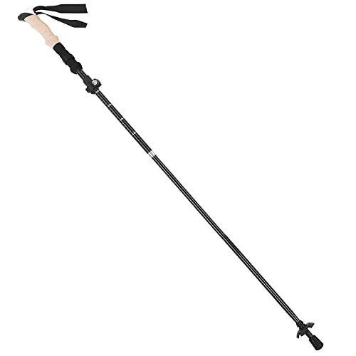 Set of 2 Hiking Poles, Walking Stick High Hardness and Wear Resistant EVA Foam Handle 5?Section Telescopic Folding Design for Camping for Home(Black)