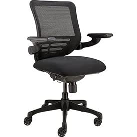 Global Industrial Multi-Function Mesh Back Ergonomic Chair with Flip-Up Arms, Black