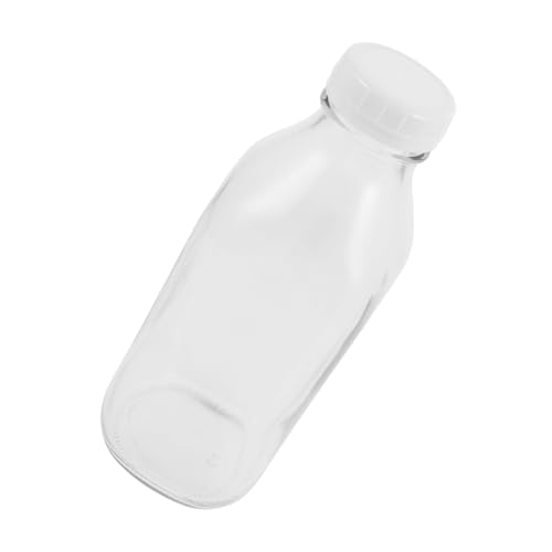 PartyKindom Glass Fresh Milk Bottle Juice Bottles Glass Milk Bottle Juicing Bottles Glass Bottles for Juice Glass Milk Container Milk Bottles Clear Glass Bottles with Lids Transparent