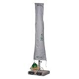 Mehr Garten Sonnenschirm Schutzhülle für runde Schirme bis Ø450cm, eckige bis 320x320cm, grau, Oxford 600D Gewebe, Sonnenschirm Abdeckung wasserdicht, UV-beständig und wetterfest